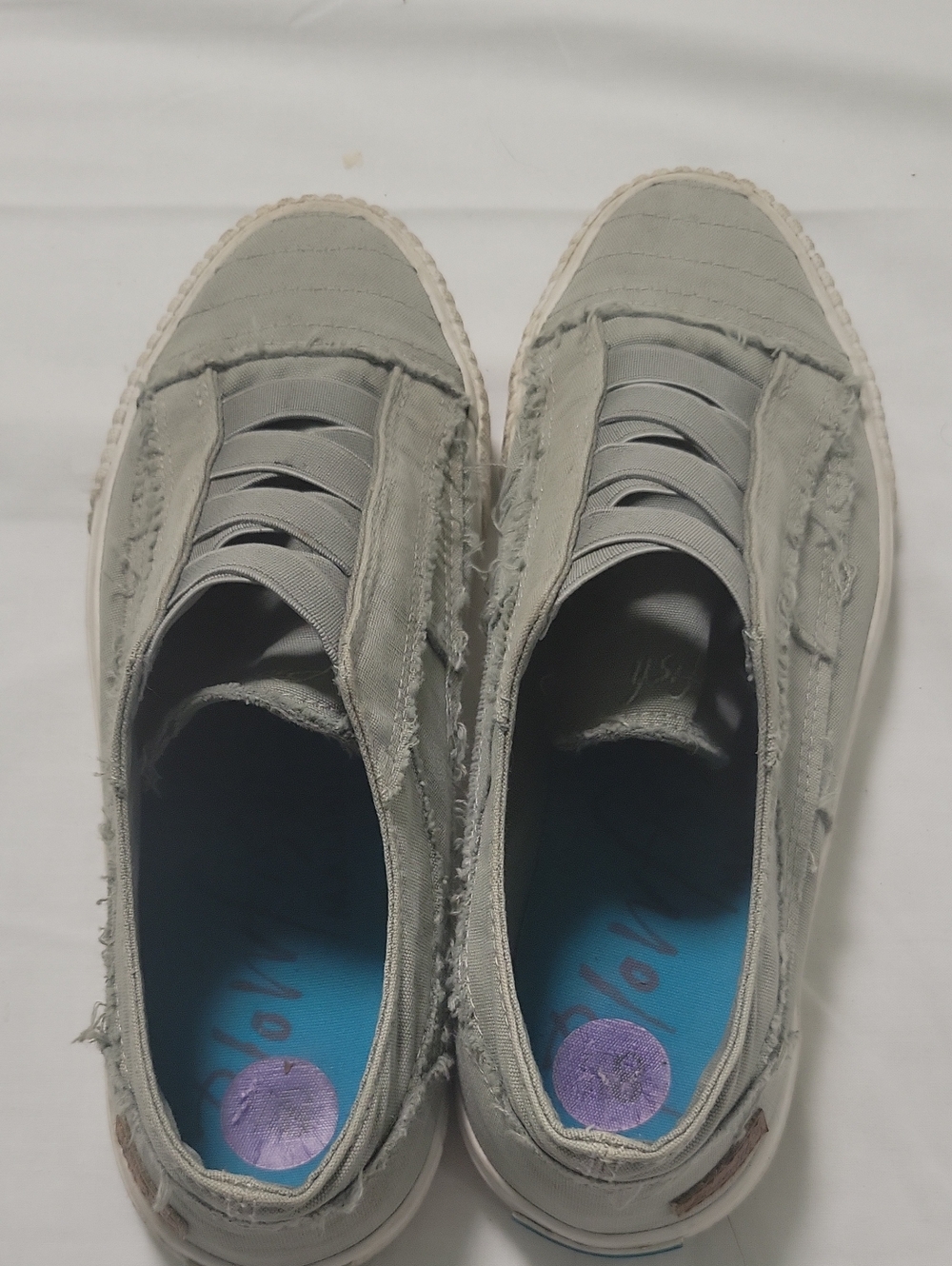 Blowfish Women's Frayed Slip-On Sneakers in Light Gray